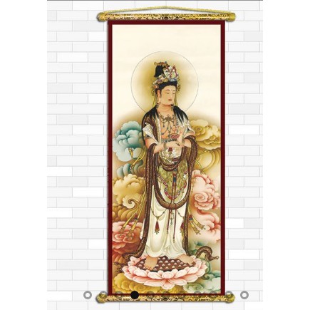 Tranh Liễn Phật Giáo - Bộ Tranh Ngũ Trí  Phật - bộ 5 tấm - Chất liệu vải canvas cao cấp nẹp sáo gỗ - giá xưởng