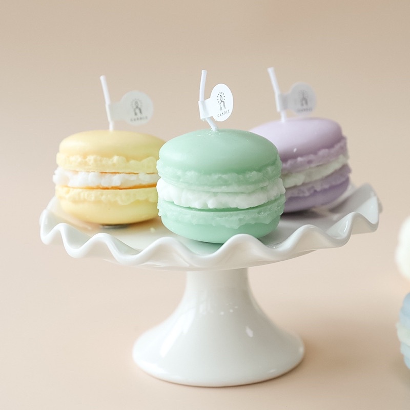 Nến thơm thư giãn không khói hình bánh Macaron, nến đậu nành trang trí bàn làm việc - Xoaif.giftdecor