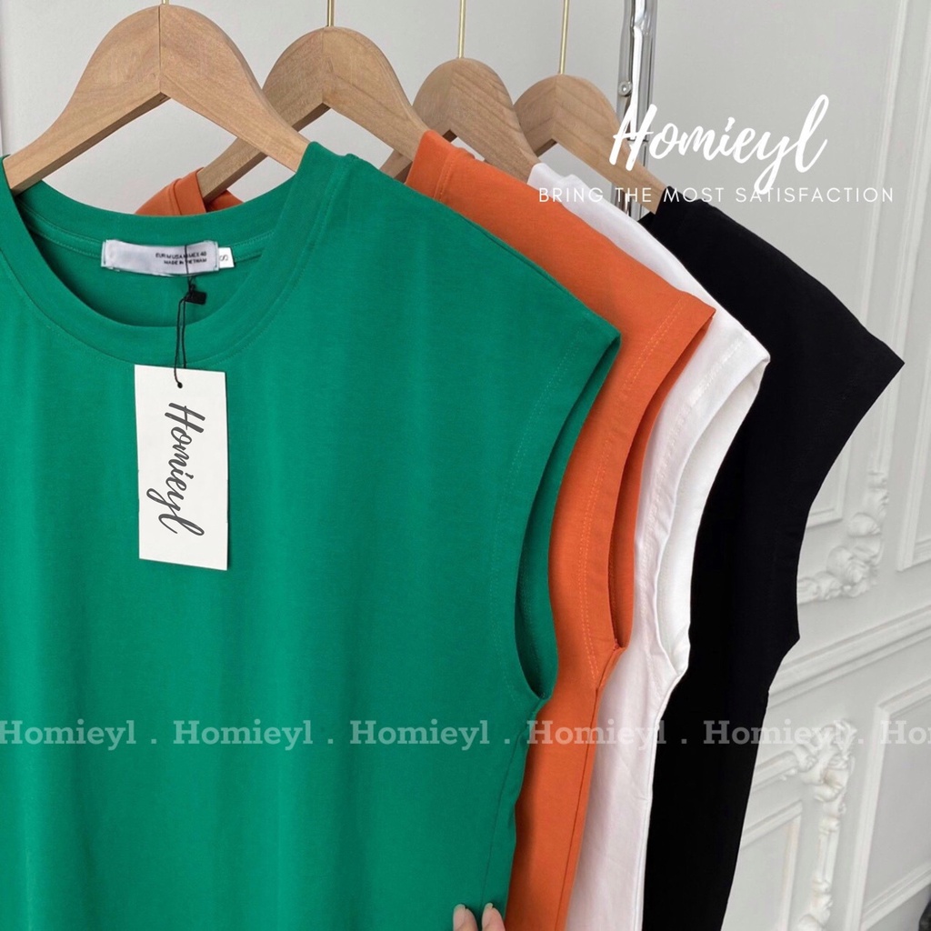 Áo thun trơn nữ tay ngắn dáng suông basic Homieyl cao cấp, áo phông trơn nữ cộc tay hến cotton đen trắng H210