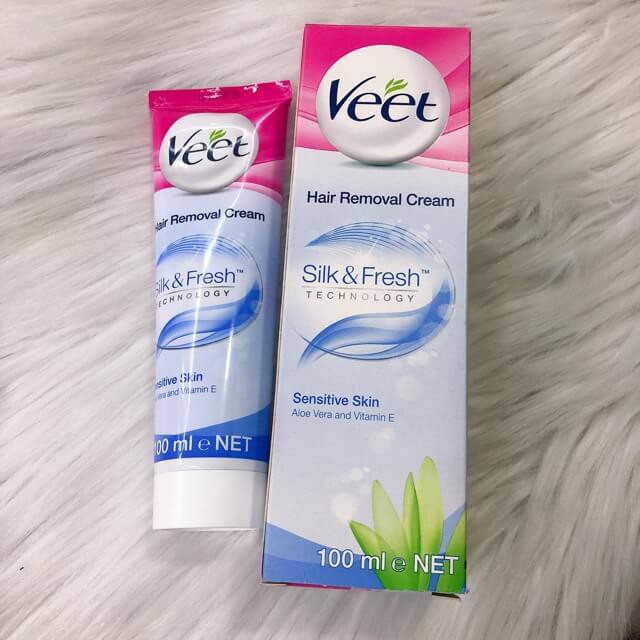 Kem Tẩy Lông VEET Silk &amp; Fresh Tẩy Lông Hiệu Quả Và An Toàn Cho Da 100ML - NEDEVI Chính Hãng