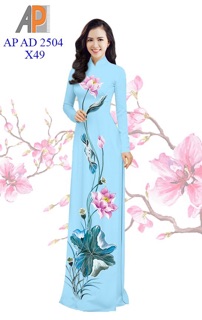 Vải áo dài hoa sen