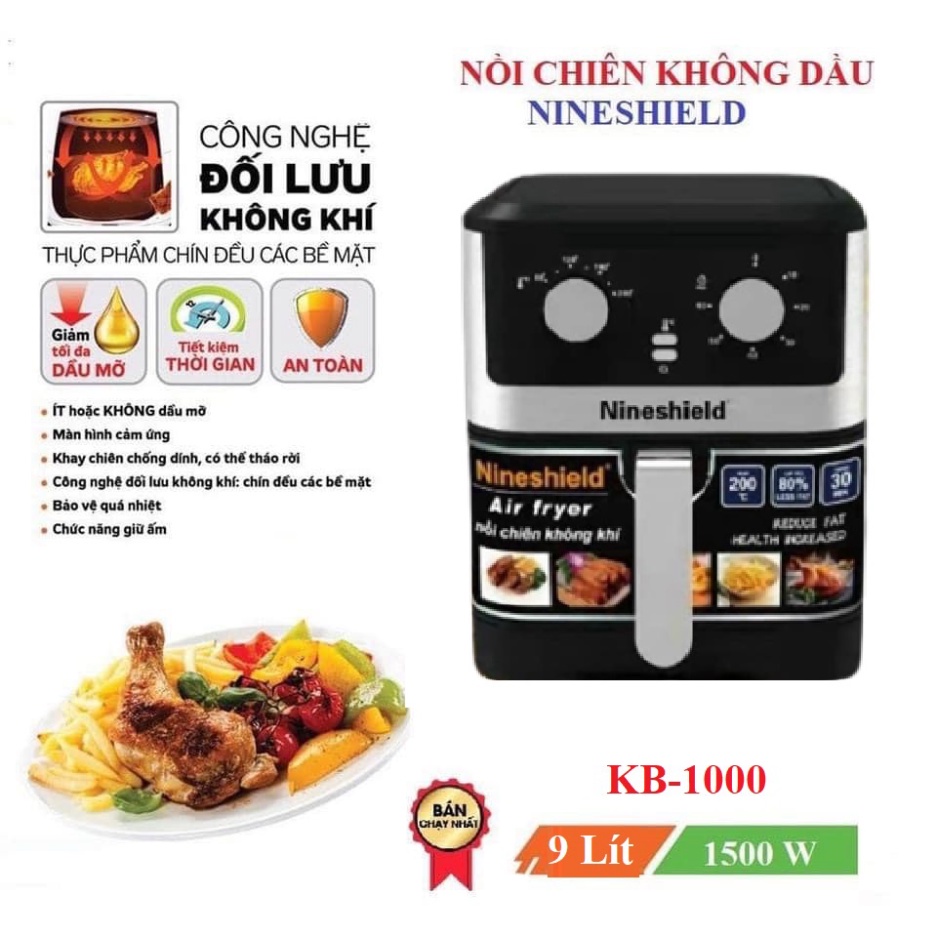 NỒI CHIÊN KHÔNG DẦU 8L NINESHIELD KB-6001M /NINESHIELD KB-1200VÀ KB-6001M-1 CÔNG NGHỆ INVENTER tongkhodochoi.12