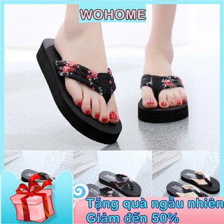 Dép sandal nữ đế bệt phong cách Bohemian