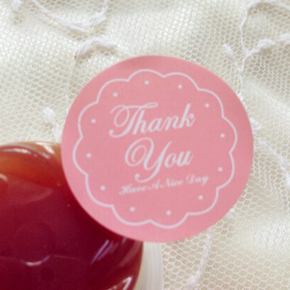 Set 24 Miếng Dán Hình Oval In Chữ Thank You Nhãn Dán Cho Gói Quà Phong Bì Túi Thẻ Con Dấu Hình Oval Cảm Ơn