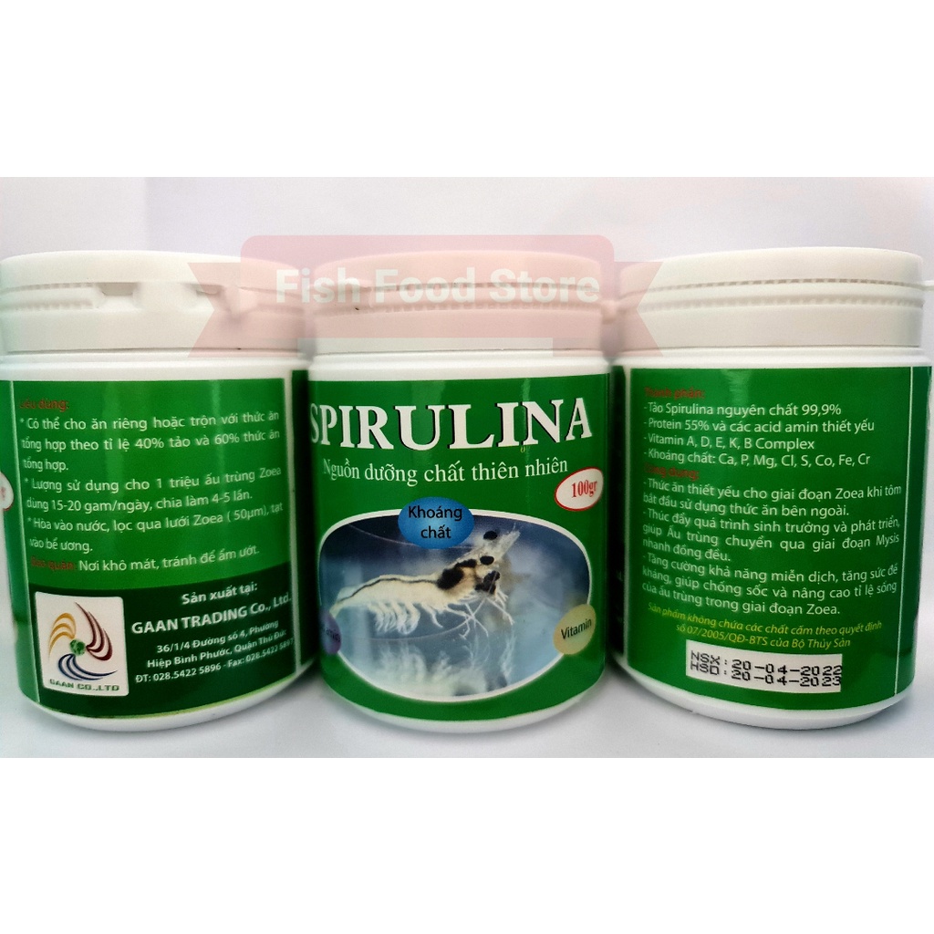 Tảo SPIRULINA Bổ Sung Vitamin Khoáng Chất Tăng Sức Đề Kháng. Bột Trộn Thức Ăn Cho Cá