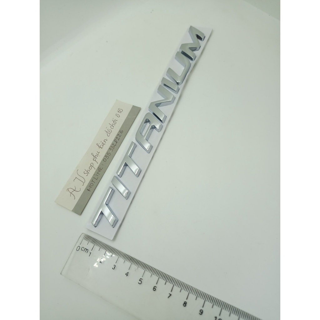 Miếng Dán Chữ TITANIUM Bằng kim loại Trang Trí Xe Hơi