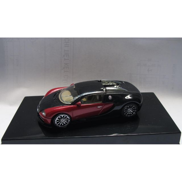 Xe mô hình Auto Art 1:43 - Bugatti Veyron Màu đen đỏ , hàng siêu hiếm