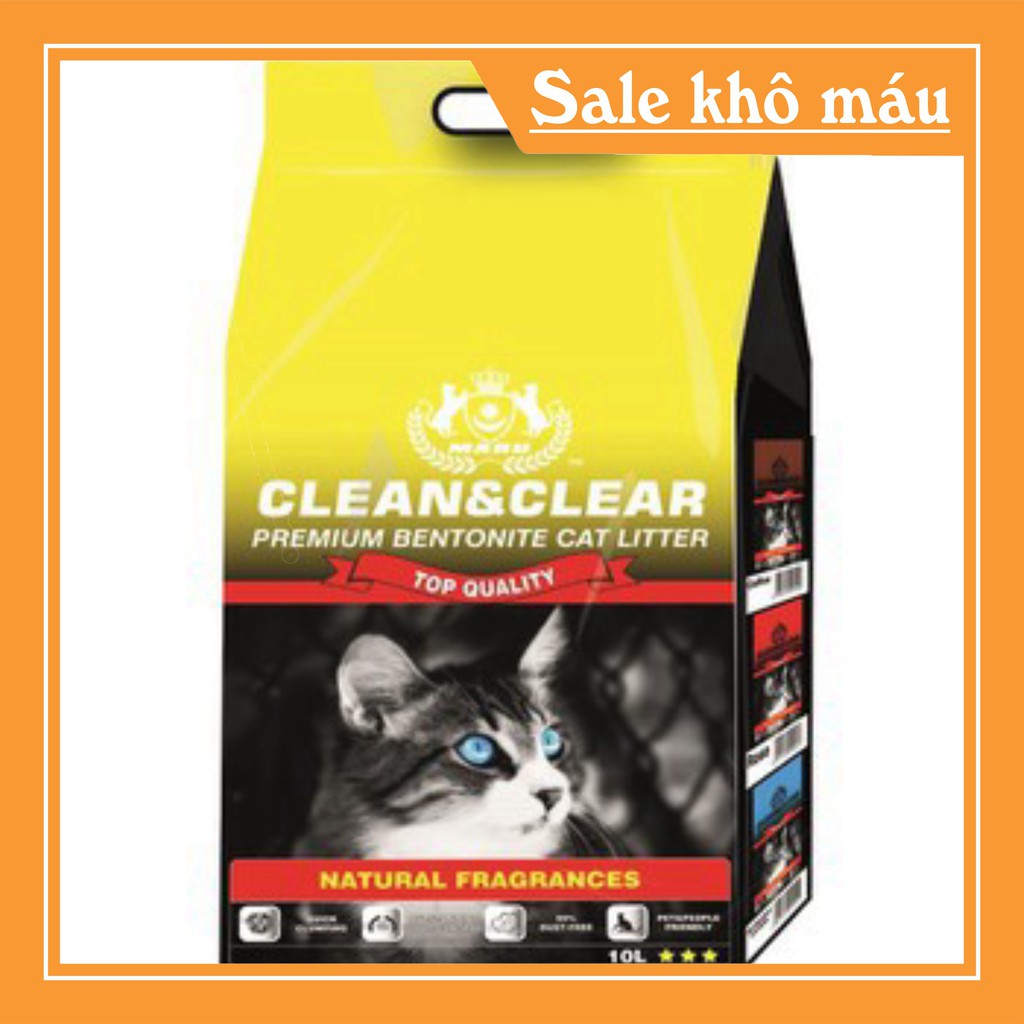 [FLASH SALE]  Cát vệ sinh cho mèo clean and clear siêu vón cục siêu khử mùi( 5 lít) sỉ sll lớn