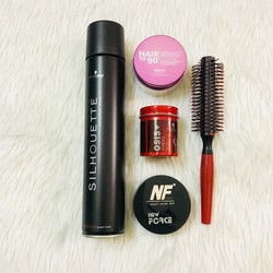 TẶNG LƯỢC - Combo sáp vuốt tóc Kanfa + Osis + NF + gôm xịt tóc-Silhouette + lược