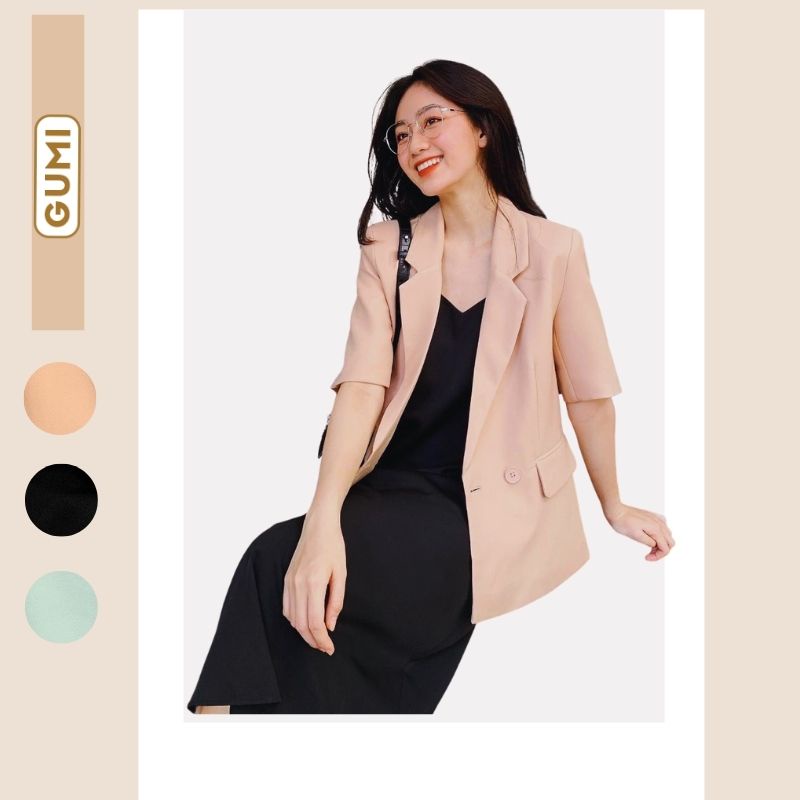 Áo vest nữ Blazer tay lỡ 2 lớp đệm vai LENA trẻ trung sang trọng GMA027