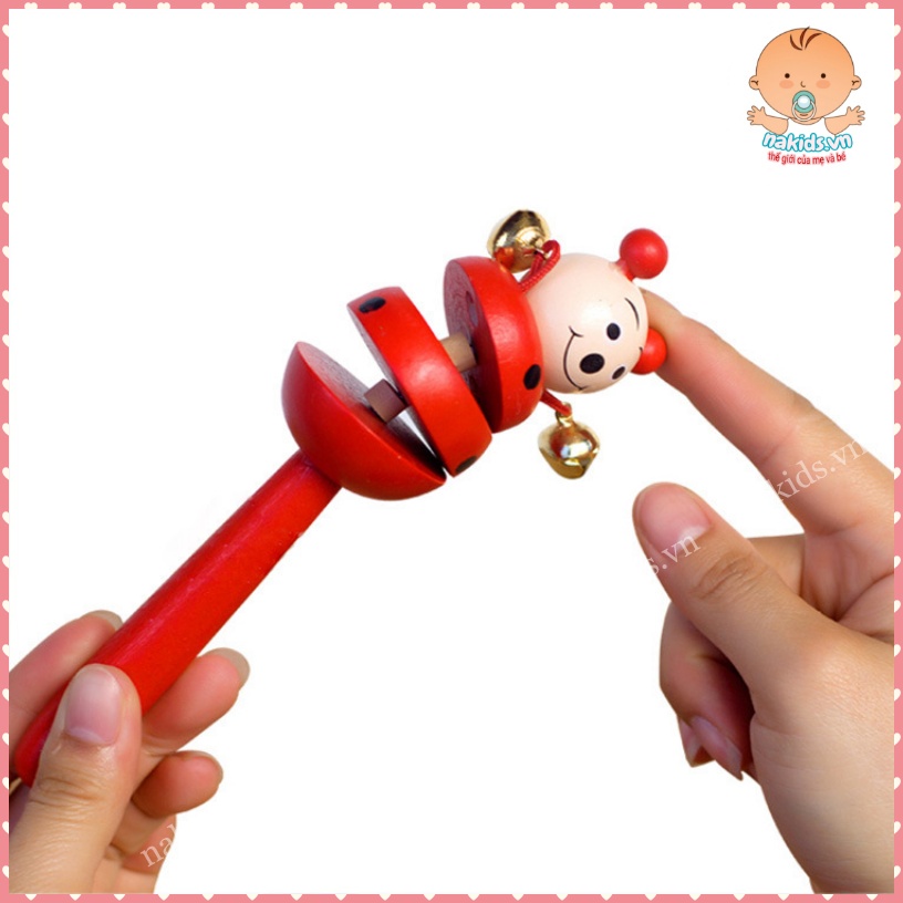 Lục Lạc Hình Thú 3 Tầng - Xúc Xắc Gỗ Đồ Chơi Thúc Đẩy Thị Giác Và Thính Giác Cho Bé MS88-DC1