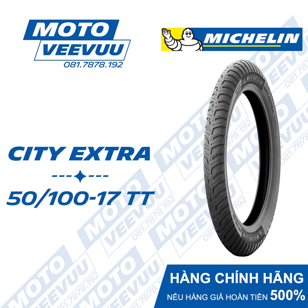 Vỏ lốp xe máy Michelin 50/100-17 TT City Extra (Lốp xài ruột)