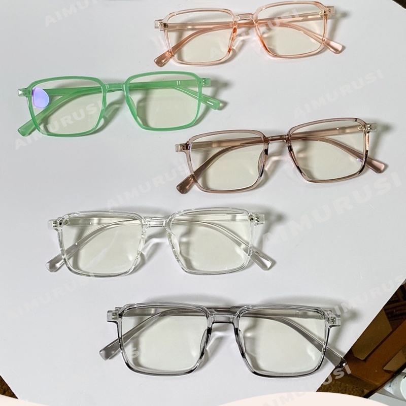 Mắt kính gọng chữ nhật trong suốt chống ánh sáng xanh thời trang cho nữ