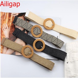 Thắt lưng vải dệt có khóa vuông thời trang dành cho nữ