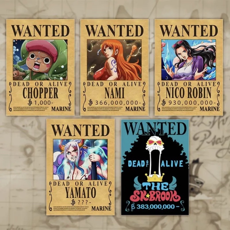 Poster Truy Nã A4 Băng Mũ Rơm One Piece Mới Nhất - Tranh Hoạt Hình One Piece Dùng Trang Trí Nội Thất