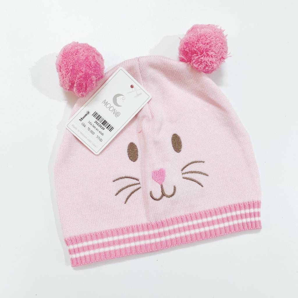 MŨ LEN SƠ SINH MOON@ CHO BÉ TỪ 0-6M, 6-12M MỀM MỊN, GIỮ ẤM TỐT