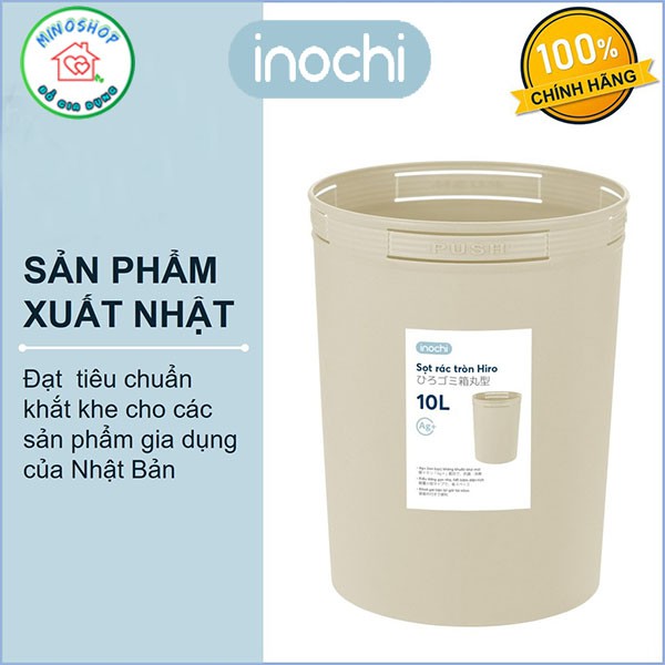 Sọt Rác Tròn Hiro 5L 10L 15L Có Móc Cài Túi Tiện Lợi, Sọt Đựng Rác Gia Đình, Văn Phòng, Khách Sạn