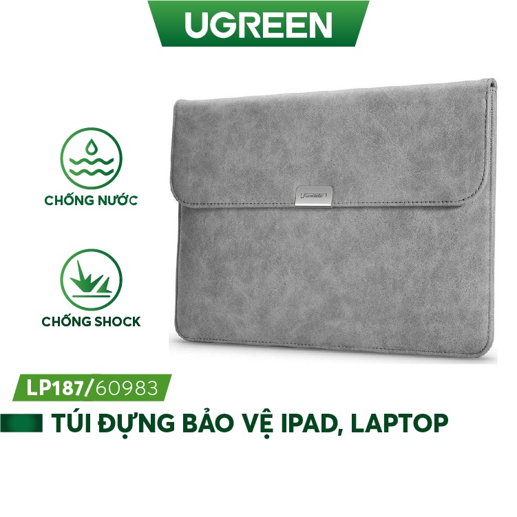 Túi đựng iPad/ Laptop UGREEN LP187 | Bề mặt da lót lông chống thấm, chống shock, trầy xước | Khả năng tương thích rộng