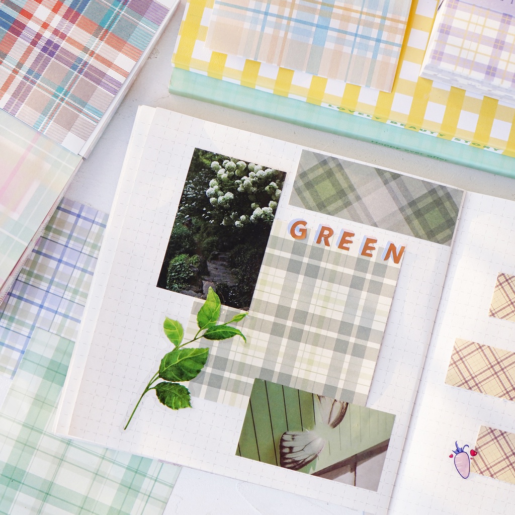 Hàn Quốc INS 80sheets Grid Sticky Notes Memo Label Sticker Dễ thương Note Pad Dấu trang Có thể cắt được Notepad Đồ dùng văn phòng cho trường học