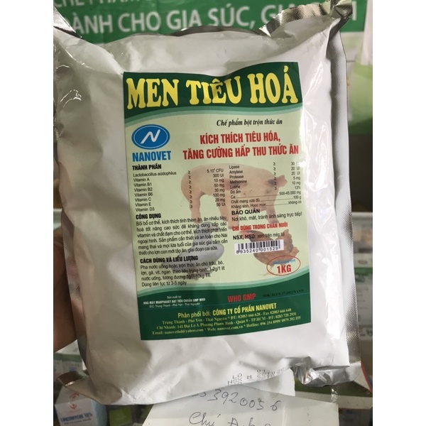 1 gói men tiêu hoá  1kg cho chó mèo lợn gà vịt