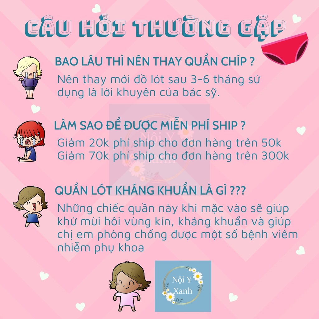 Quần Lót Nữ ❤️FREESHIP ❤️Cotton kháng khuẩn thoáng mát- O2 Ép Không Đường May - chất mềm mịn cotong