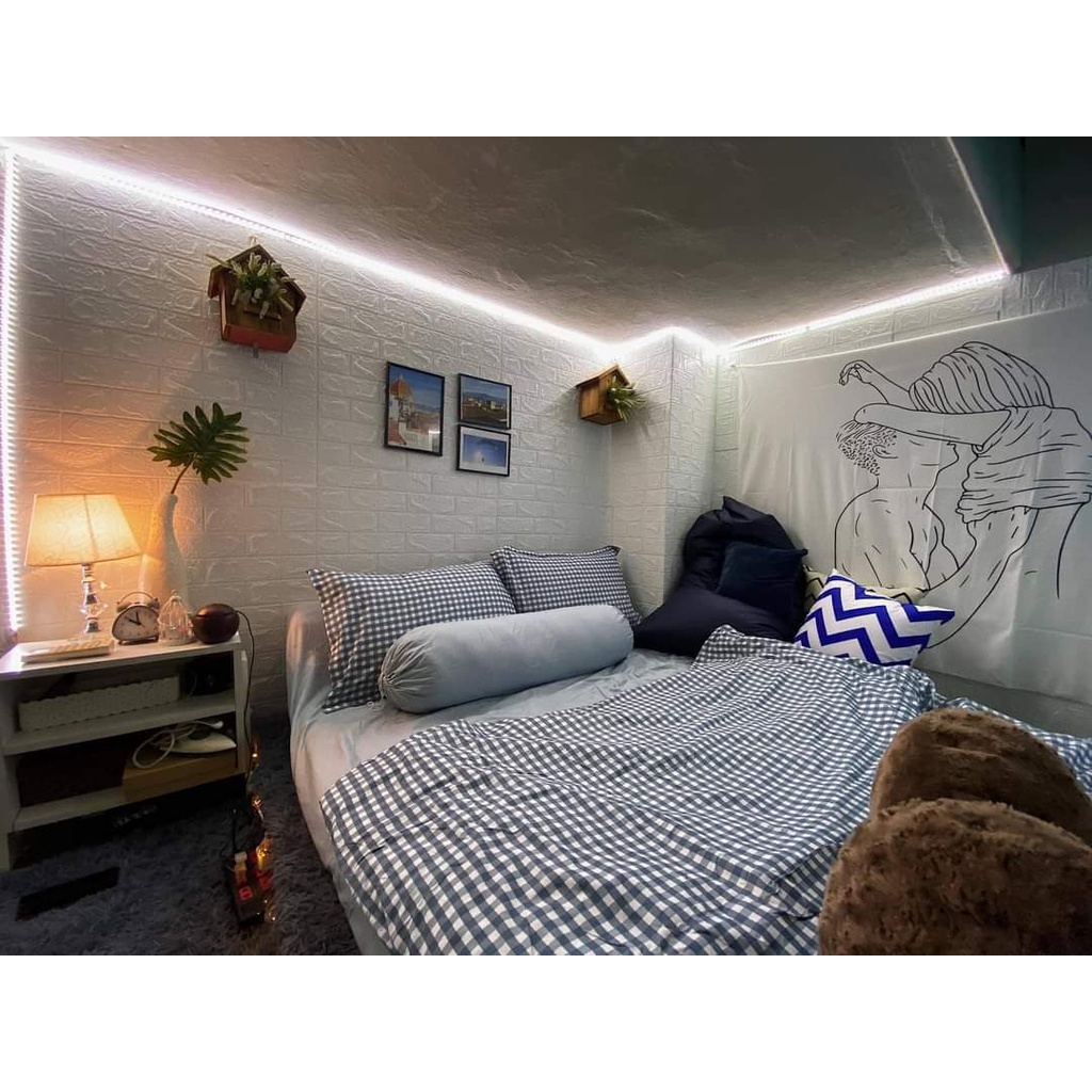 [TẶNG ĐÈN 7M &amp; MÓC TREO] Tranh vải treo tường (Trắng đen basic) Decor phòng ngủ, tấm thảm treo tường vintage