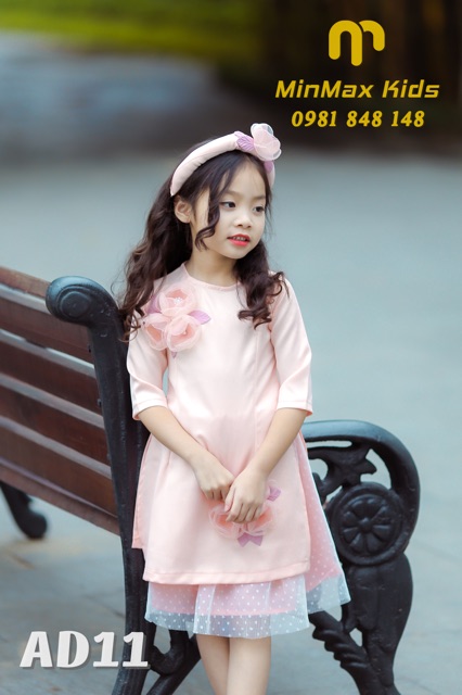 Áo dài hồng hoa kengin