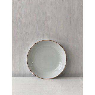 Dĩa gốm style Âu basic viền gold 2 size
