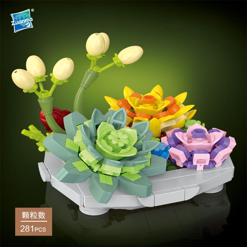 Bộ Đồ Chơi Xếp Hình Chậu Cây Mọng Nước Dành Cho Trẻ