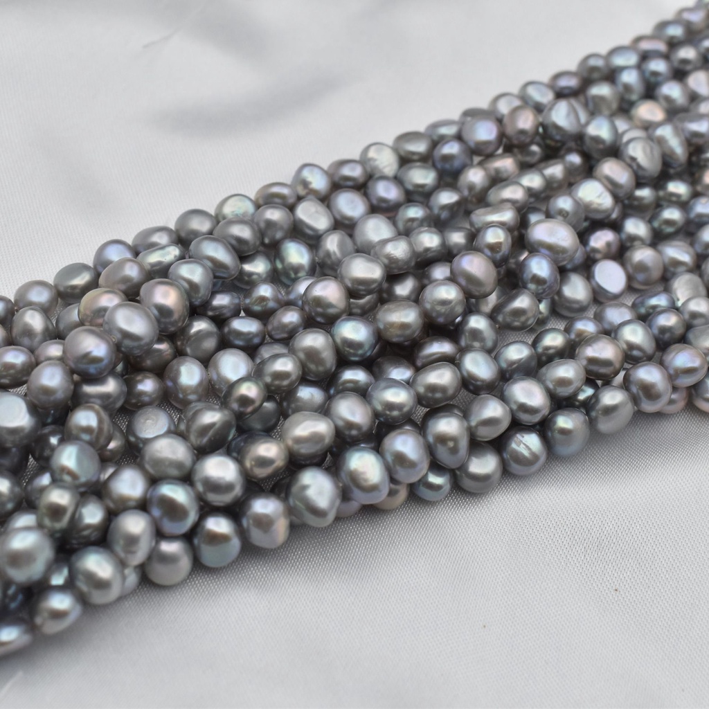 Hạt Ngọc Trai Tự Nhiên Hai Mặt 8-10mm Màu Xám Hình Người Ngoài Hành Tinh Làm Trang Sức