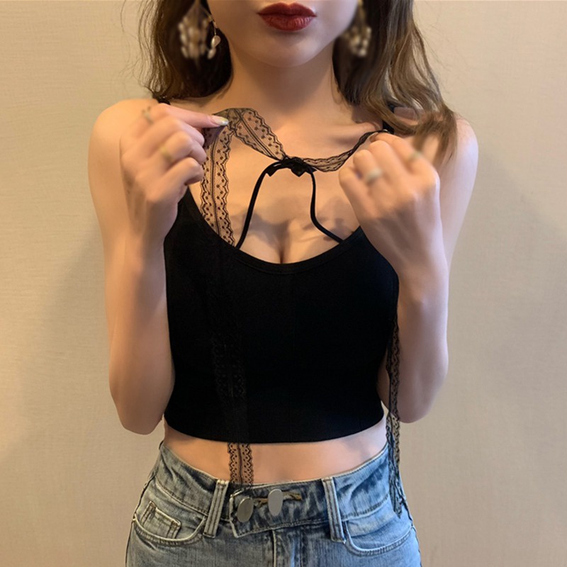 Áo Croptop Hai Dây Có Mút Đệm Ngực Siêu Nhẹ Thời Trang Cho Nữ