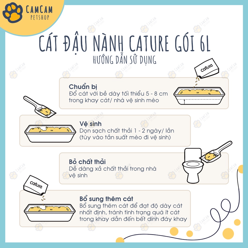 [Mã PET50 giảm 10% - tối đa 50K đơn 250K] Cát vệ sinh cho mèo Tofu Cature Bao 6 lít - Cát đậu nành cho mèo, Tofu Cature