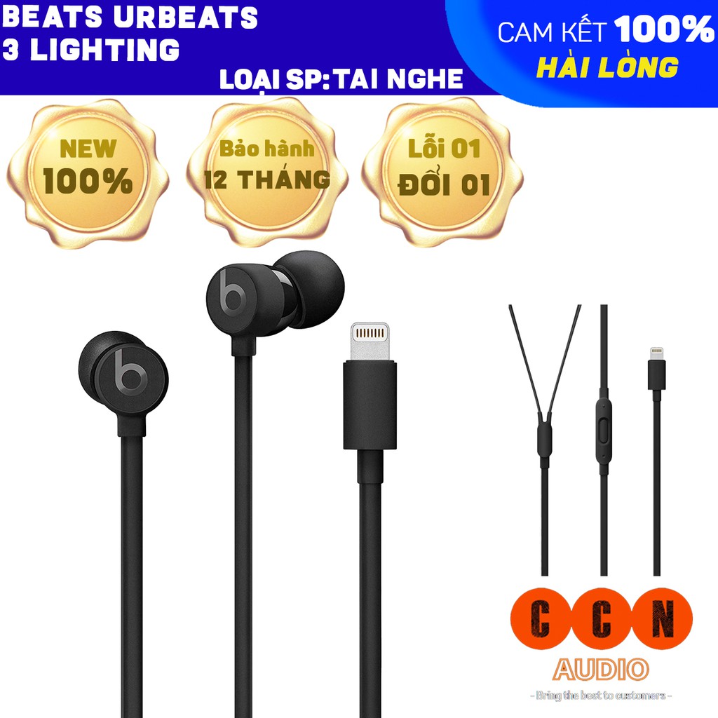 Tai nghe Urbeats 3 Lightning, tai nghe có dây âm thanh sống động cực hay