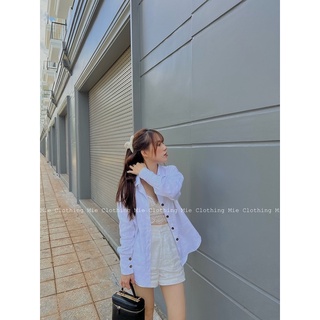 MIE MIN Sơ Mi Oversize Linen Tưng (Hình ảnh tự chụp của shop)