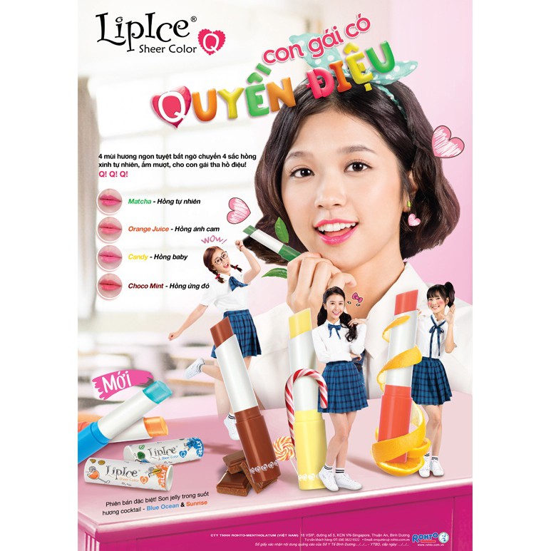 [hồng ửng đỏ] Son LipIce Sheer Color Q phiên bản Thỏ 7 màu 2.4g