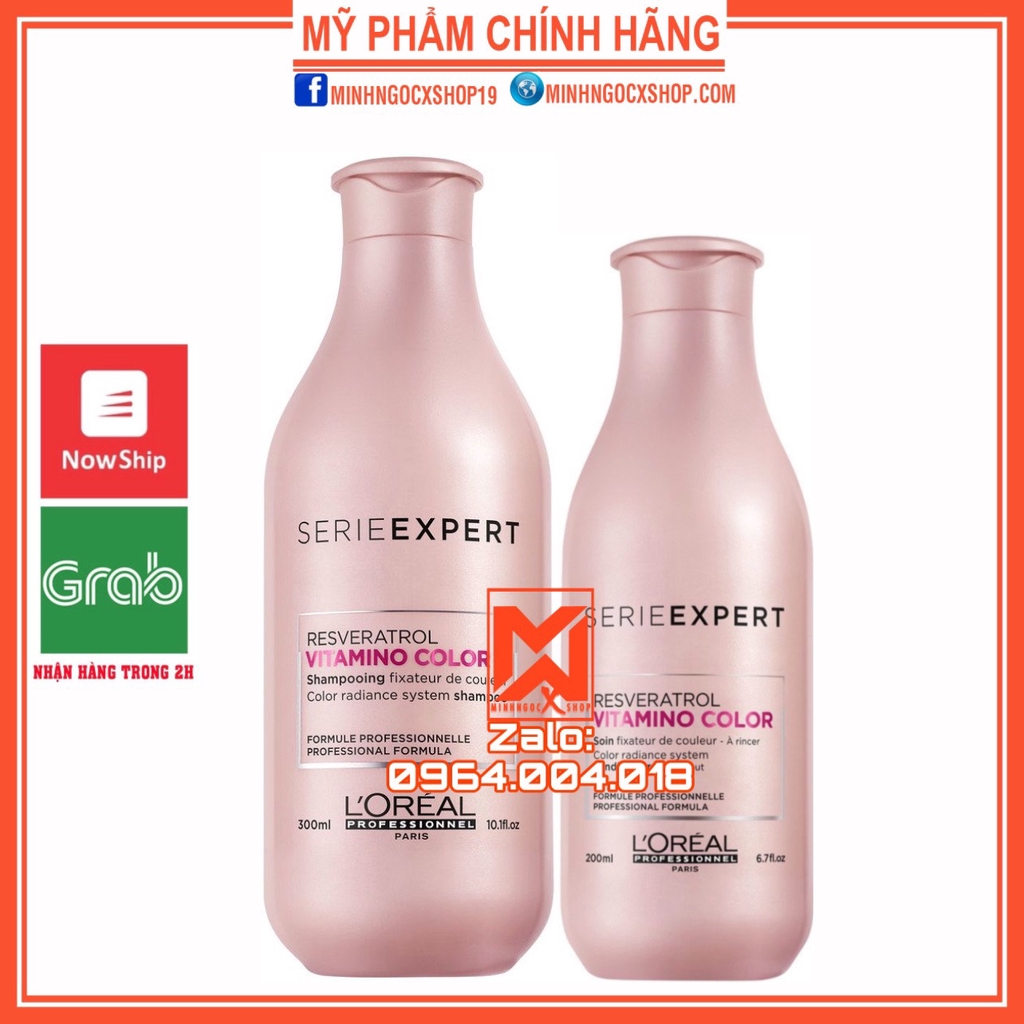 L'ORÉAL DẦU GỘI XẢ GIỮ MÀU TÓC NHUỘM LOREAL PROFESSIONNEL SERIE EXPERT VITAMINO COLOR 300+200ML CHÍNH HÃNG