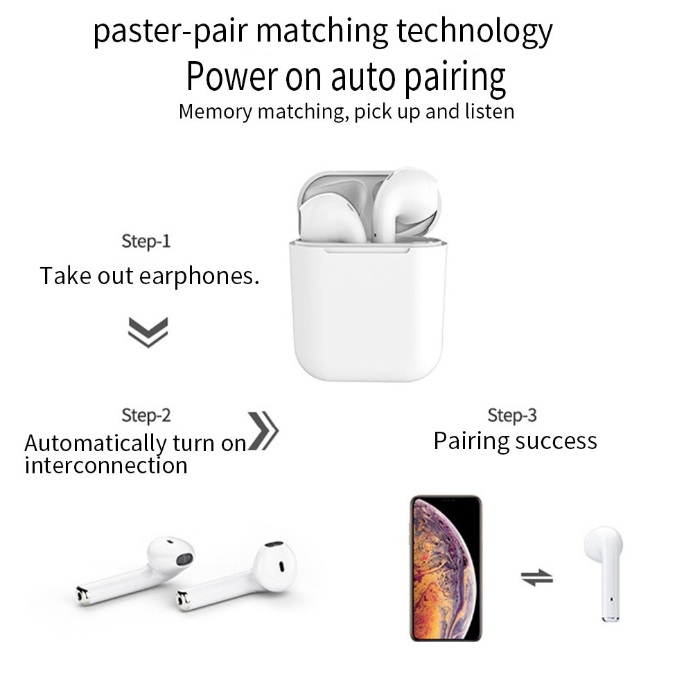 Tai nghe bluetooth i12 không dây màu macaron