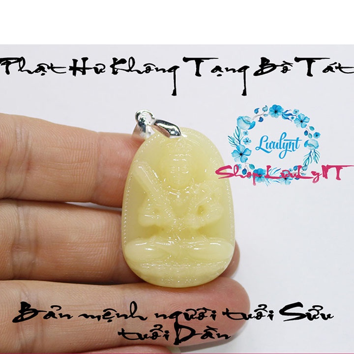 Mặt dây chuyền phật Hư Không Tạng Bồ Tát size nhỏ - Bản mệnh tuổi Sửu, Dần - mặt phật - tượng phật