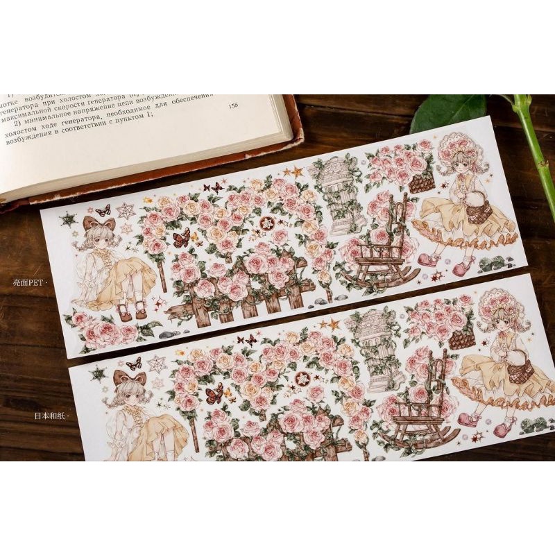 Krisna.room ♡ Mooka Studio- 1 chu kì 100cm cuộn băng dán hình cô gái Garden Stories