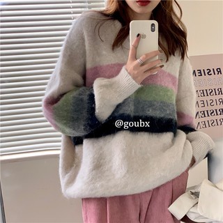 Áo len nữ phối màu ulzzang