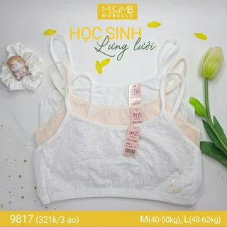Áo lót học sinh 3 lớp cotton nano lưng lưới 9817 MB Mabelle 3 màu đủ size