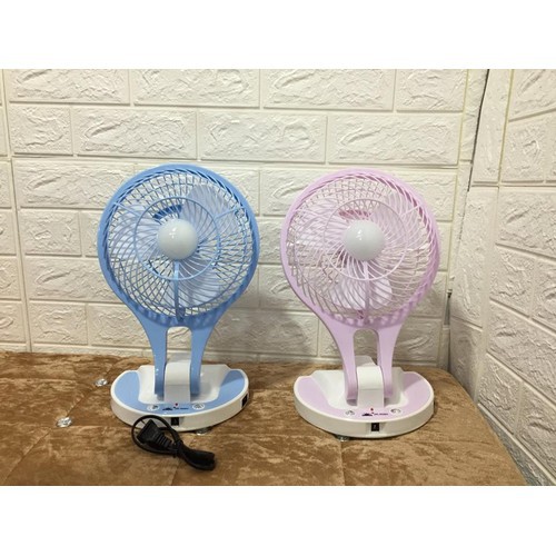 Bộ Quạt Sạc Tích Điện Kèm Đèn Led 3in1 Mini Fan SH-5588 Chui sạc số 8 Để Bàn Treo Tường Tiện Dụng