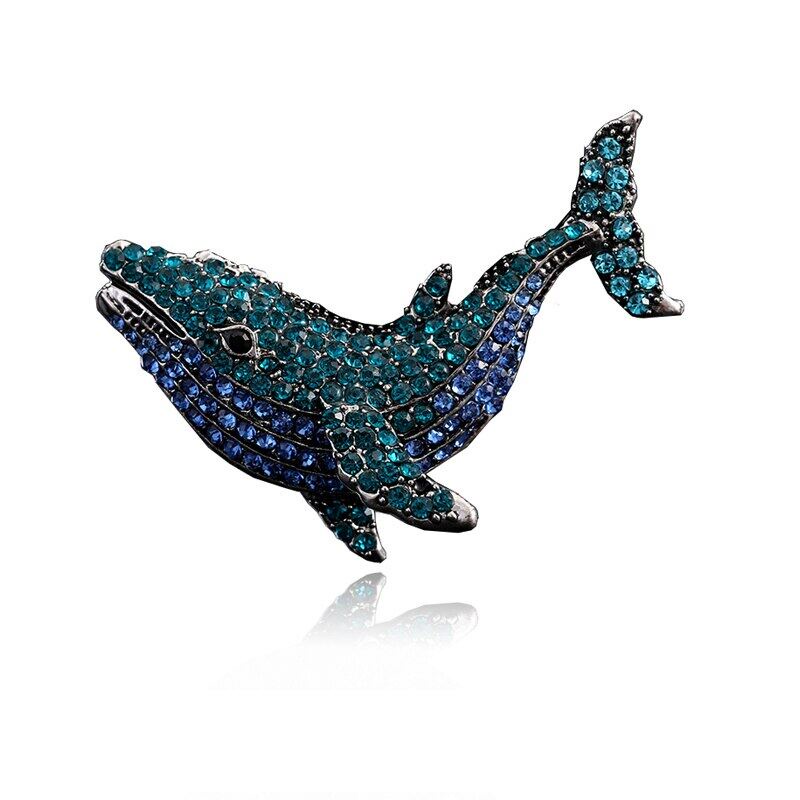 Ghim Cài Áo Hình Cá Heo Đính Đá Nhân Tạo Thời Trang Cho Nữ