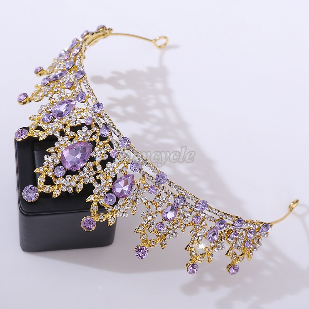 Vương Miện Đính Đá Và Hoa Oải Hương Thiết Kế Thời Trang Cho Cô Dâu