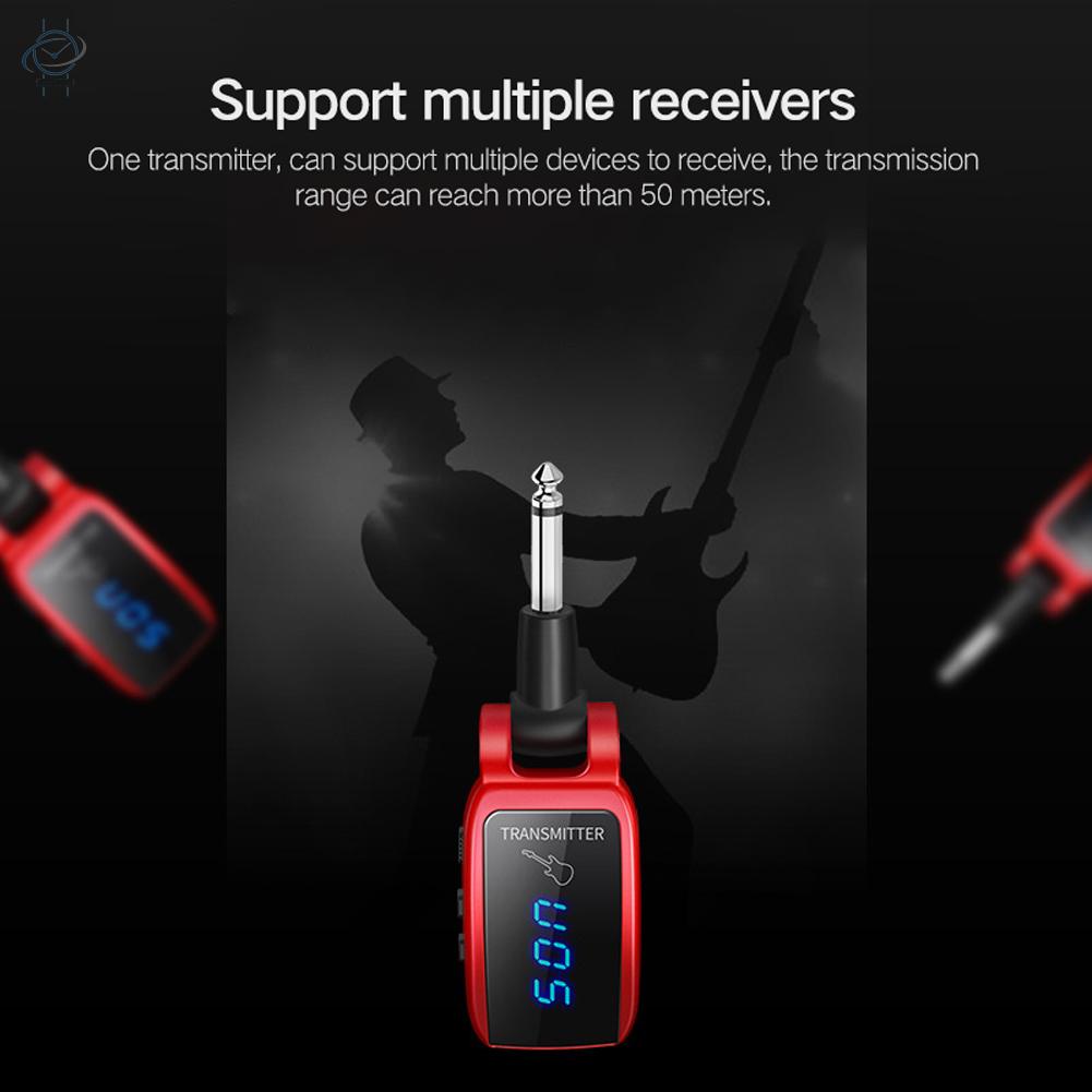 ♫Wireless Guitar System Rechargeable Guitar Transmitter Receiver Set Electric Guitar Bass Pick Up