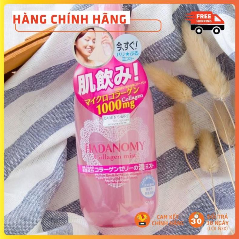 Xịt khoáng Hadanomy Collagen Mist 250ml xịt dưỡng ẩm tăng đàn hồi da hàng Nhật