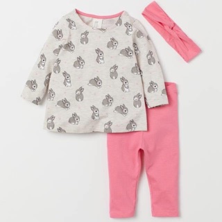 Bộ thỏ h&m kèm băng đô