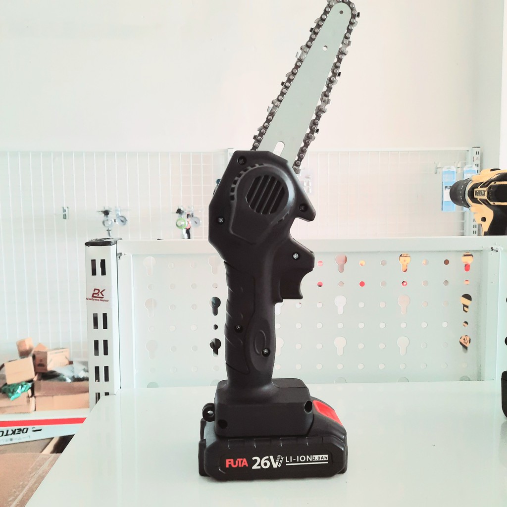 Máy cưa xích mini cầm tay dùng Pin Futa | máy cưa cành - Bảo hành 03 tháng- phiên bản cải tiến kèm hộp nhựa cao cấp