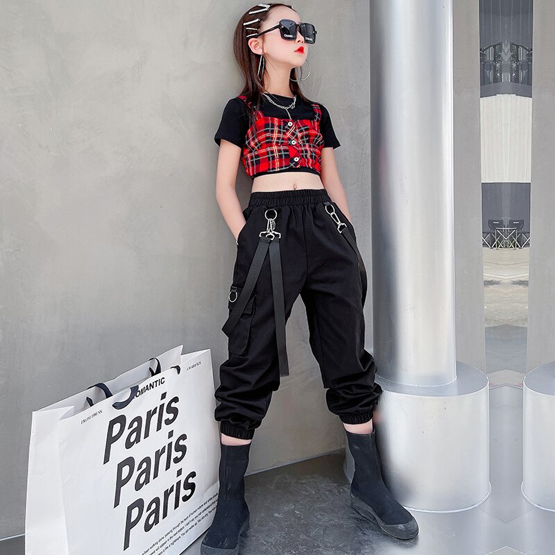 Set quần + áo phong cách hiphop thời trang mùa hè cho bé gái