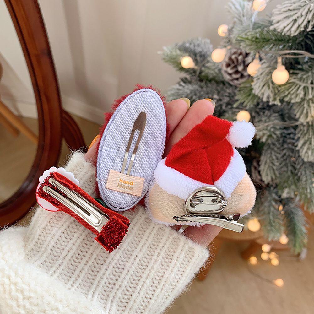 Set 1 Kẹp Tóc Hình Tuần Lộc / Ông Già Noel / Tuần Lộc Thời Trang Giáng